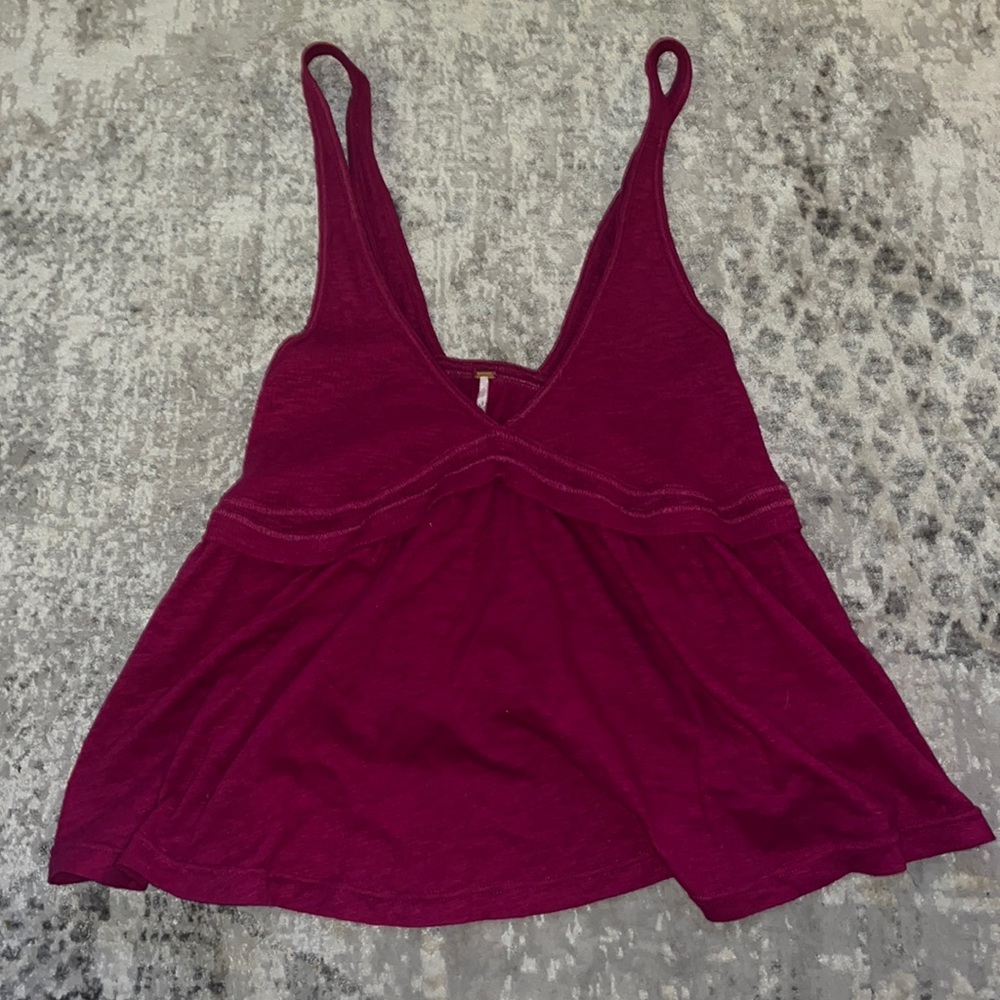 Free People Fuchsia Cropped Tank Top